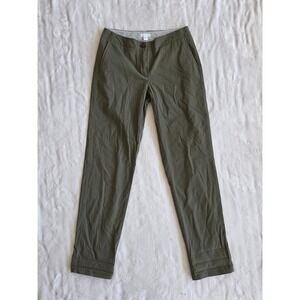 J Jill Live in Chino Olive Green Casual Straight Leg Pants Women's Size 2